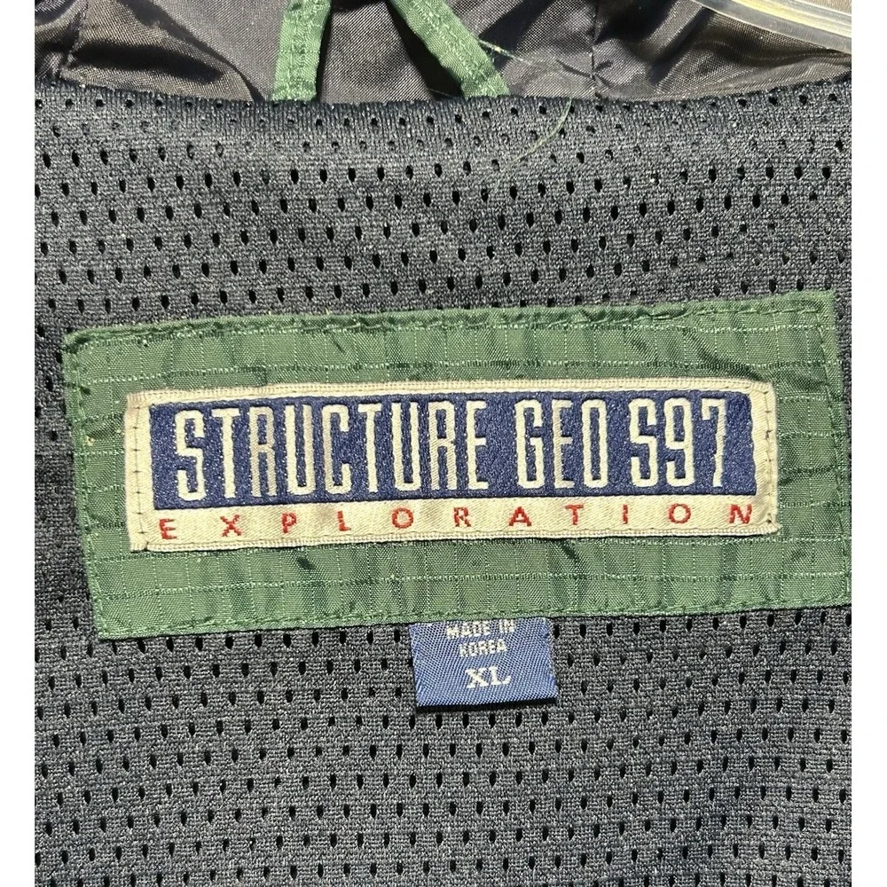 Vintage Structure Geo S97 Exploration 1/4 Zip Pullover Rip Stop Gorpcore‎ Sz XL